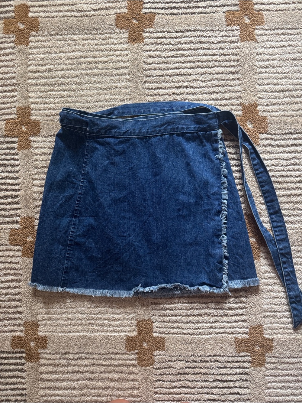 Madewell Dark Blue Wrap Denim Mini Skirt